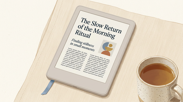 Kindle e-reader displaying clean typography with generous margins
